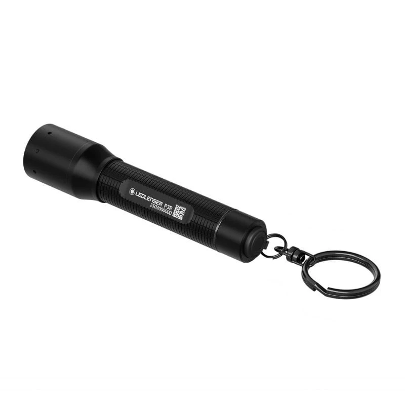 Linterna Ledlenser P3R negra — linterna LED compacta recargable para llavero