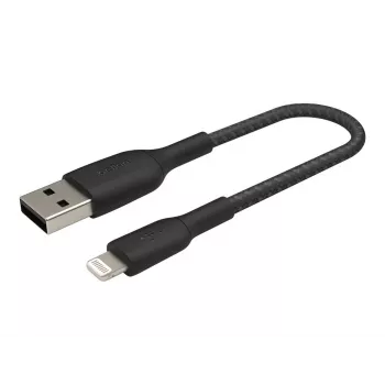 Cable trenzado USB-Lightning 15 cm negro