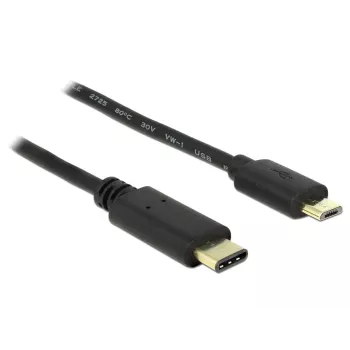 Cable USB DeLOCK 2m USB2.0-C USB2.0 Micro-B negro