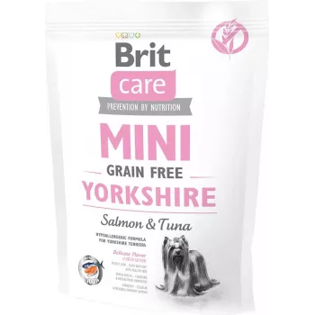 Pienso seco para perros Brit Mini Adult Yorkshire 400 g — razas pequeñas adultas, salmón, 30 % proteína, 19 % grasa, 10 % humedad