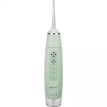 Irrigador bucal inalámbrico Haxe RUBIS HX 716 – presión de agua 30–90 psi, 3 niveles de potencia, depósito de 0,165 l, 4 boquillas, verde