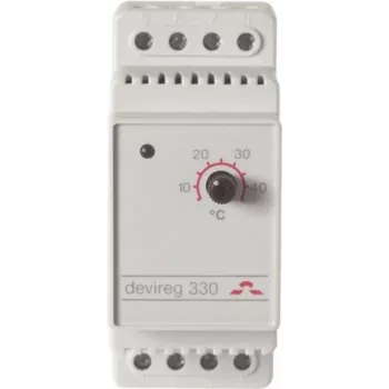 DEVI Termostato eléctrico 15-45°C 140F1072 devireg 330 16A 230VAC 1 polo 2TE 140F1072 (140F1072)