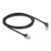 Delock - Cable de red - RJ-45 (M) en ángulo hacia arriba a RJ-45 (M) recto - 2,0 m - 4,5 mm - S/FTP - CAT 6a - apantallado, libre de halógenos - negro (80288)
