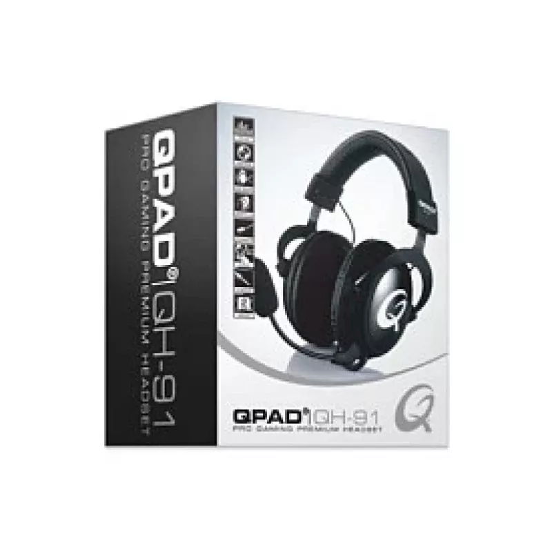 Auriculares QPAD QH-91 con cable, diadema, circumaurales, 15–25000 Hz, cable de 2 m, negro