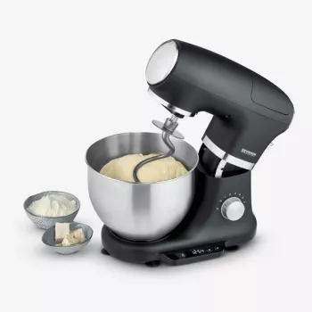 Robot de cocina Severin KM 3898 1000 W 5,5 L negro acero cepillado plata