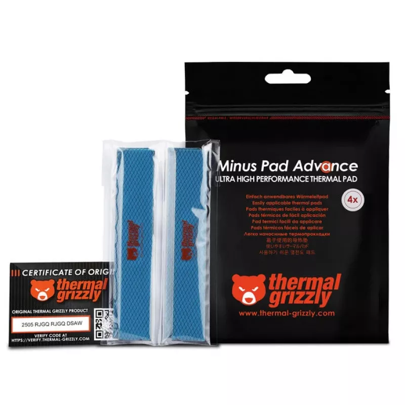 Almohadilla térmica Thermal Grizzly Minus Pad Advance - 120 x 20 x 1,0 mm, 4 uds.