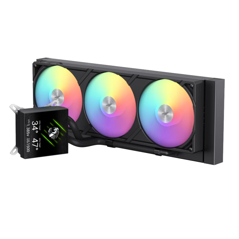 Refrigeración líquida para CPU Gamemax | GLACIER 360 LCD BK | Intel, AMD