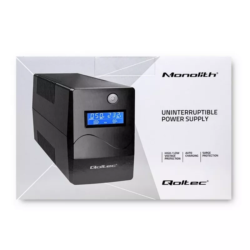 SAI Qoltec Monolith Doble conversión Online 0,65 kVA 360 W 2 tomas de corriente