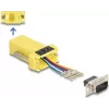 DeLOCK D-Sub 9 pines macho a RJ12 hembra kit de montaje amarillo