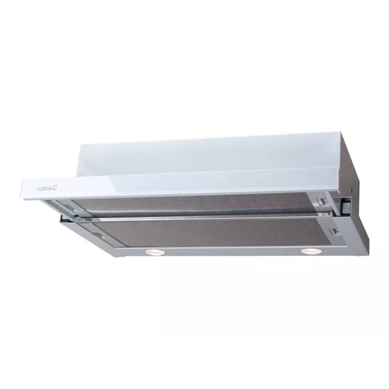 CATA TF 2003 600 GWH campana extractora telescópica, 60 cm, 390 m³/h, LED, clase energética C, cristal blanco