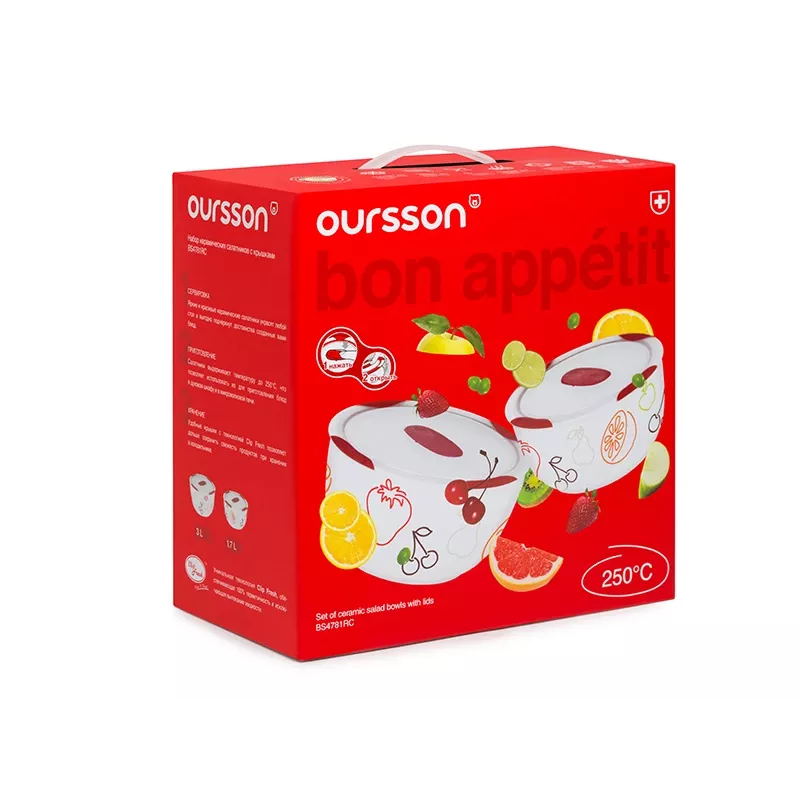 Set de boles OURSSON BS4781RC/DC redondos de cerámica 3L blanco 2 uds.