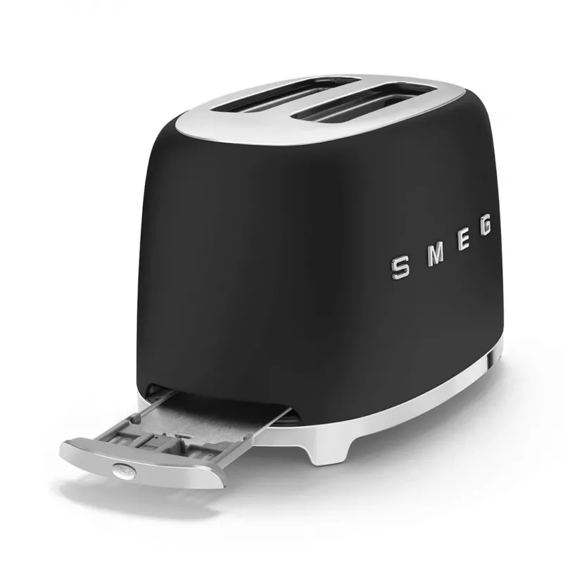 Tostadora Smeg 50's Style TSF01BLMEU 2 rebanadas Negro Acero inoxidable