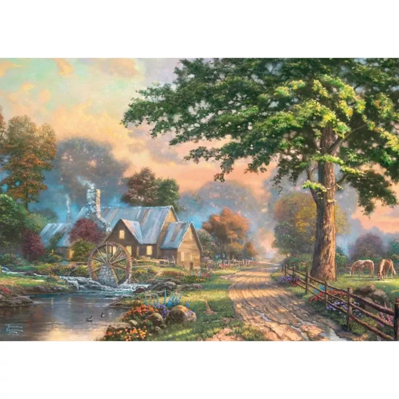 Puzzle de madera schmidt spiele 59797 Thomas Kinkade Studios 1000 piezas, piezas de madera