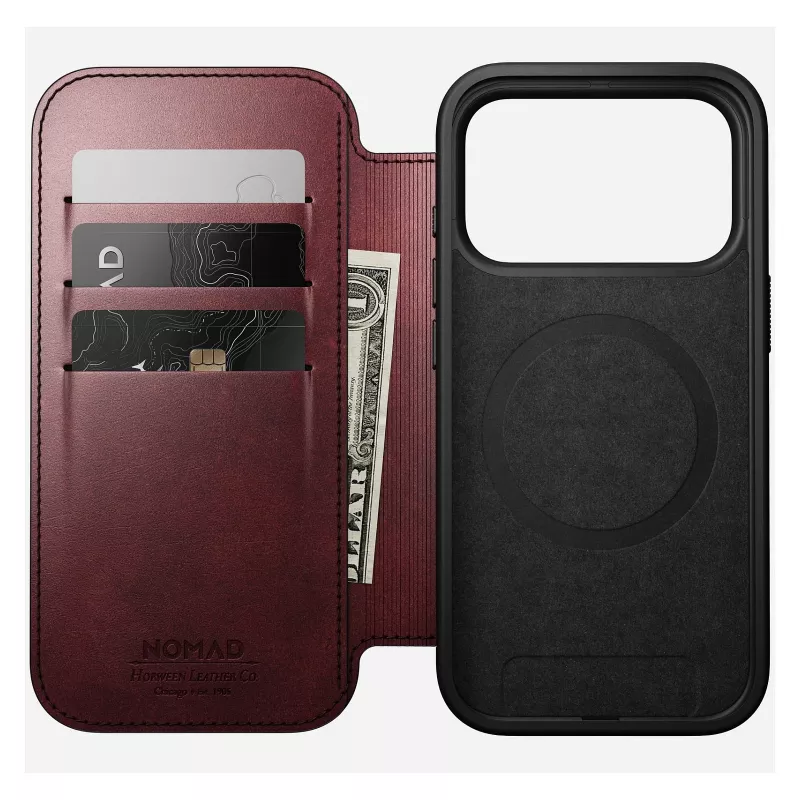 Funda para móvil Nomad Modern Leather Folio para Apple iPhone 17 Pro, 6,3