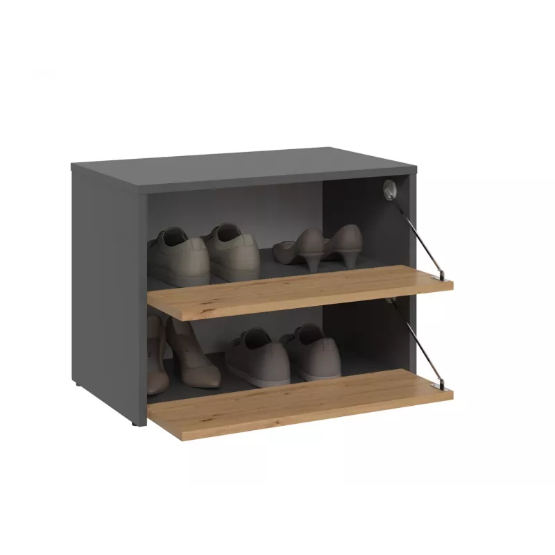 Zapatero cerrado Top E-Shop MODO ANT/ART — antracita y roble, tablero de partículas