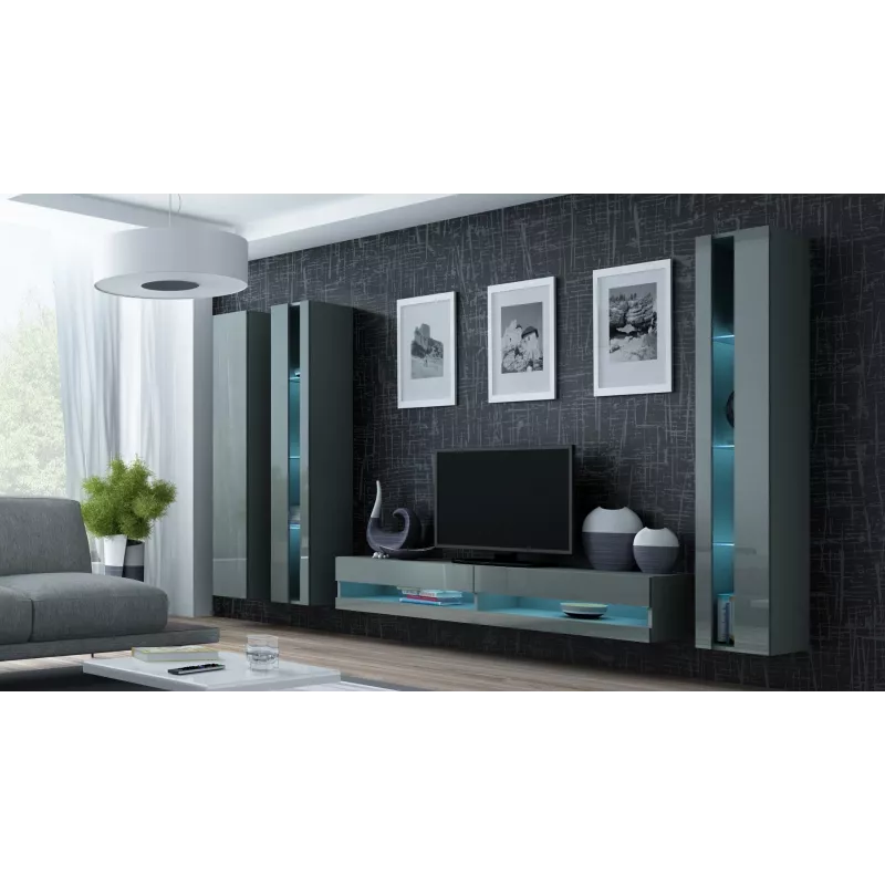 Soporte de TV Cama VIGO nuevo 30/180/40 blanco/gris brillante