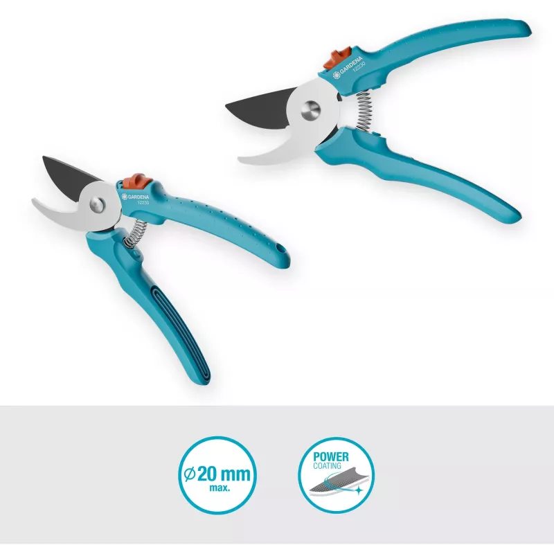 Gardena EasyCut 12230-20 Tijeras de podar bypass, 20 mm, turquesa