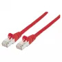 Cable de red patch Intellinet, Cat6, 0,5 m, rojo, cobre, S/FTP, LSOH / LSZH, PVC, RJ45, contactos bañados en oro, funda antirrotura, con funda, garantía de por vida