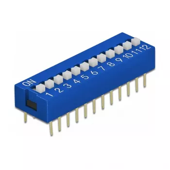 Interruptor DIP para placas de circuito impreso DELOCK 66388, plástico azul, 10 uds., 31,9×9,9×5,5 mm