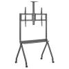 Soporte de TV MACLEAN MC-114 B soporte de suelo portátil para pantallas de 55–100 inch, carga máx. 120 kg, VESA 200x200–900x600, altura 115–152 cm, negro, estante