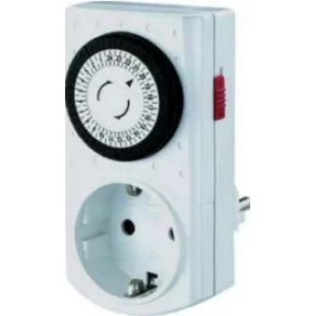 Bachmann Temporizador mecánico mini - Interruptor de red automático - AC 230 V - 3680 Watt - Blanco (852.104)