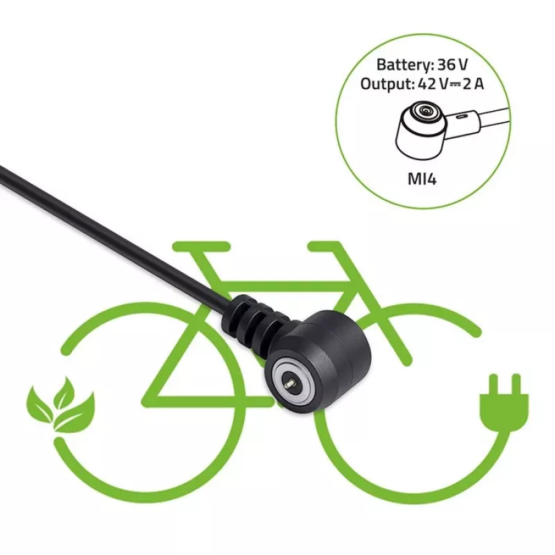 Cargador QOLTEC Mi4 Magnetic TIP para e-bike 36V/42V 2A