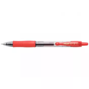 Bolígrafo de gel retráctil Pilot BL-G2-7-R Fino Rojo
