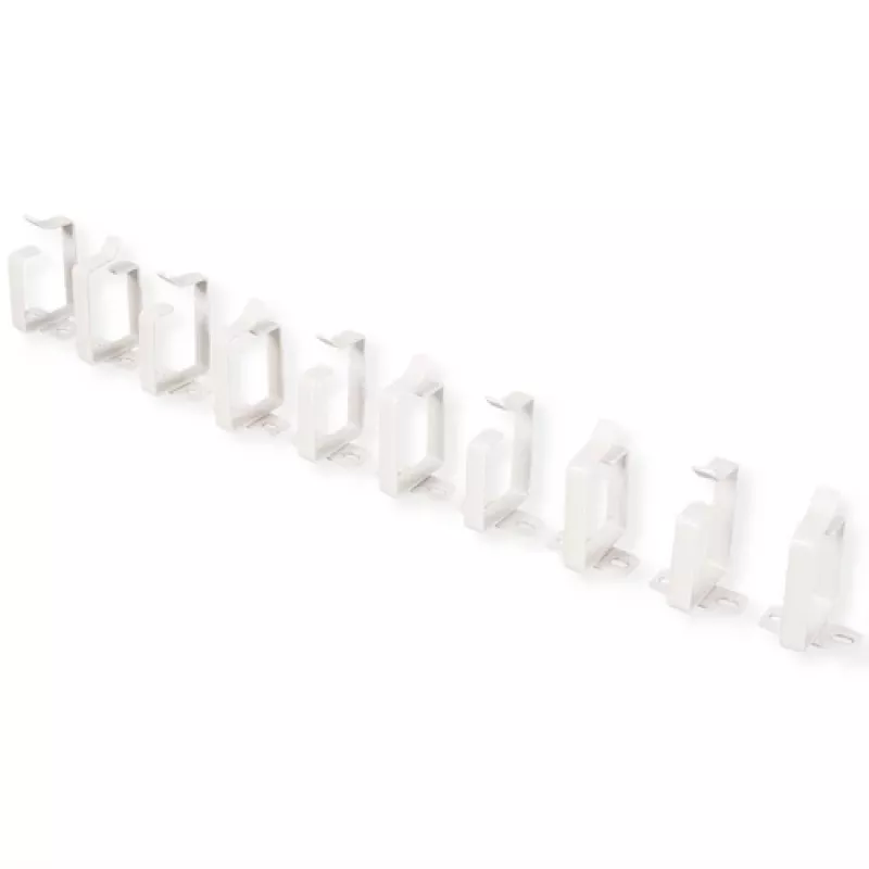 Clip de gestión de cables Secomp 44 x 60 mm gris claro RAL 7035, pack de 10