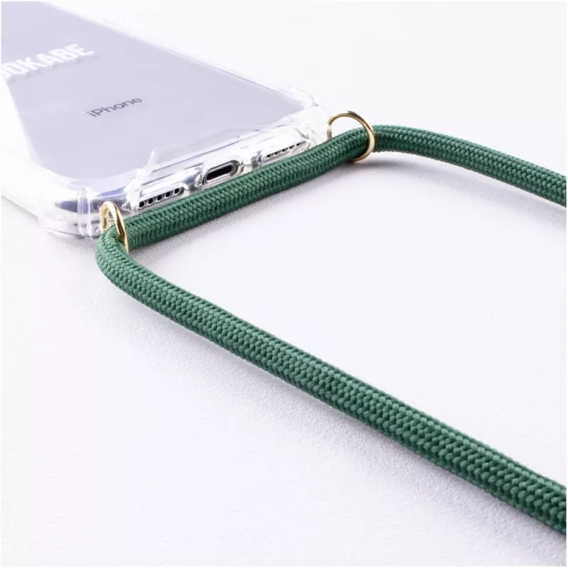 Funda con collar Lookabe para iPhone X / Xs — oro con cinta verde