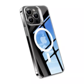 Funda para móvil Torras UPRO Lstand Clear-Mag para iPhone 15 — transparente, compatible con MagSafe, diseño en L con soporte