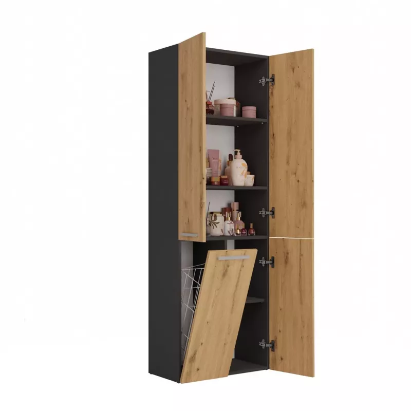 Mueble de baño bajo Topeshop NEL 1K DD ANT/ART KP grafito, roble