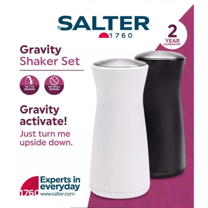 Juego de salero y pimentero Salter BW129471EU7 – especieros compactos para la encimera