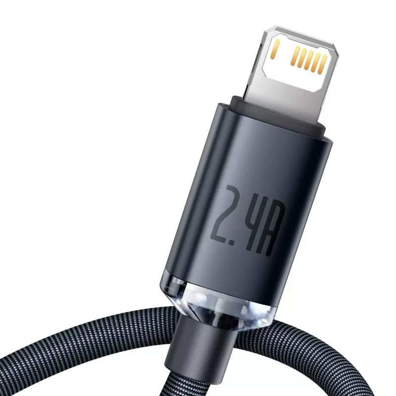 Baseus Crystal Shine Cable USB a Lightning, 2,4A, 2m (negro)