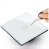 Maclean MCE702W interruptor de luz táctil, simple, de cristal, botón redondo, 86x86 mm, blanco