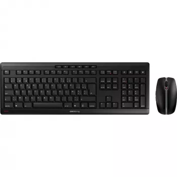Teclado y ratón CHERRY Stream Desktop Recharge universal RF inalámbrico AZERTY belga negro