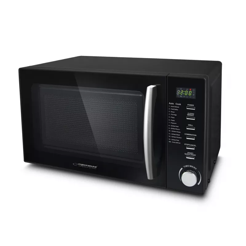 Microondas combinado ESPERANZA COCINERO 1200 W, 20 L, grill 900 W, pantalla LED, de sobremesa, negro