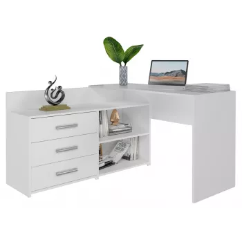 Escritorio de ordenador en esquina Topeshop DANY BIEL KPL blanco rectangular aglomerado