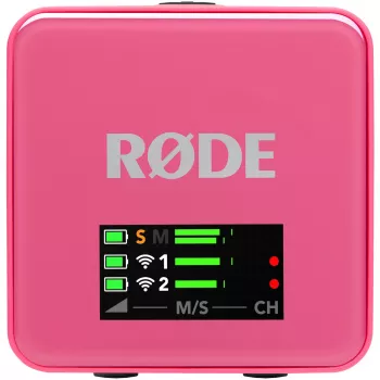 Micrófono inalámbrico RODE Wireless GO III Rosa — compacto sistema transmisor y receptor de dos canales