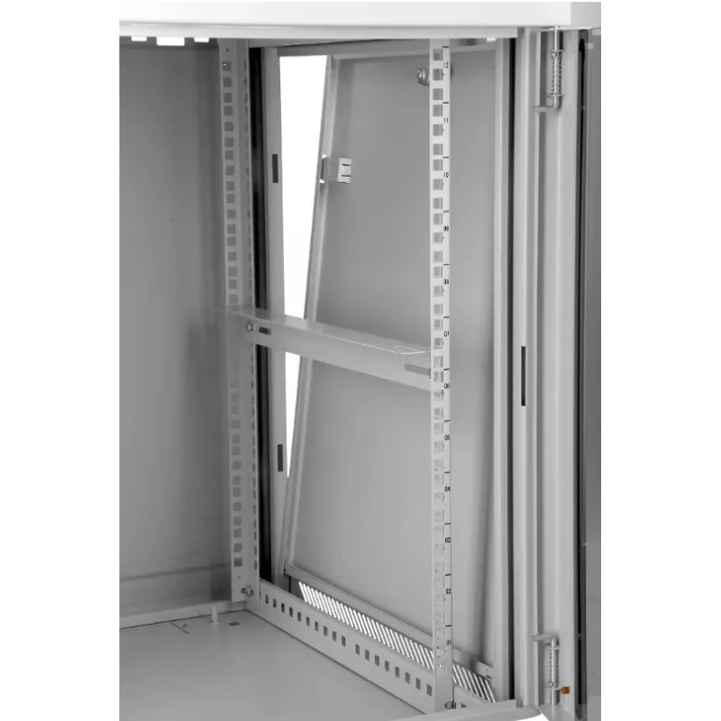 Armario de red de pared SOMI Networks 22U 19 pulgadas con 45 cm de profundidad, puerta frontal de cristal, gris