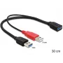 DeLOCK 83176 cable USB USB 3.2 Gen 1 0,3 m USB A a 2 x USB A
