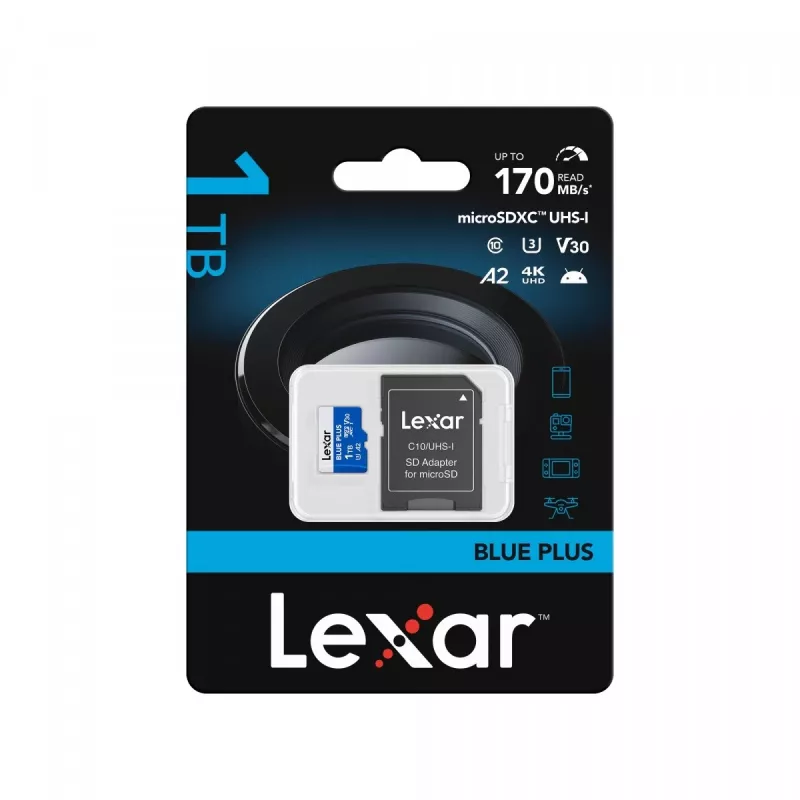 Tarjeta de memoria microSD 1TB C10 A2 U3 V30 170MB/s Blue Plus