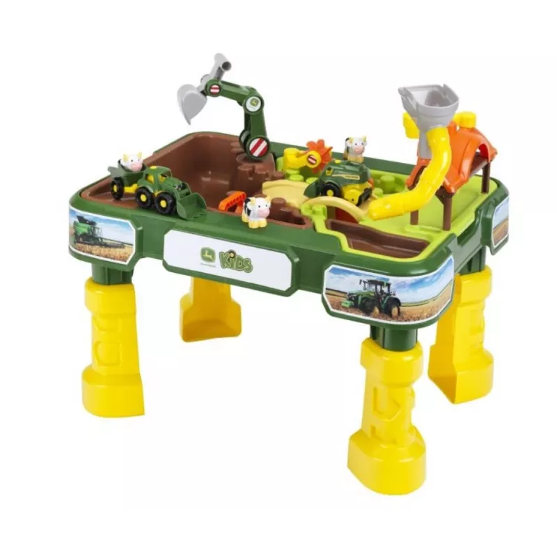 Mesa de arena y agua KLEIN Theo Klein 3948 — mesa de juego de exterior, verde/amarillo, para niños a partir de 1,5 años