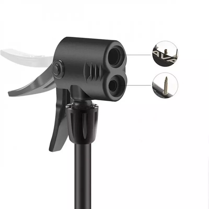 Rockbros 42610002001 Bomba de pie para bicicleta con manómetro negro