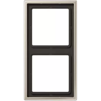 Tapa de interruptor JUNG ES 2982 – negro y acero inoxidable, sin tornillos, 81×152 mm