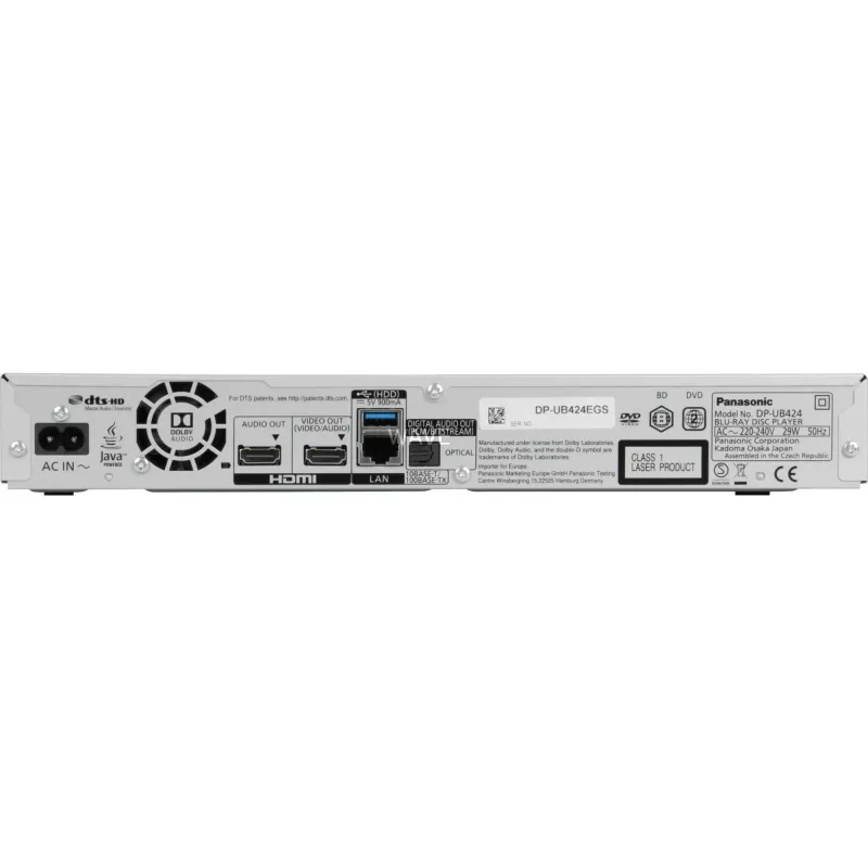 Reproductor Blu-ray Panasonic DP-UB424 4K Ultra HD 3D plata