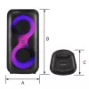 Equipo de música portátil MANTA SPK0401B100 altavoz Bluetooth, 100 W de potencia máxima, radio FM, karaoke, batería integrada, X-BASS
