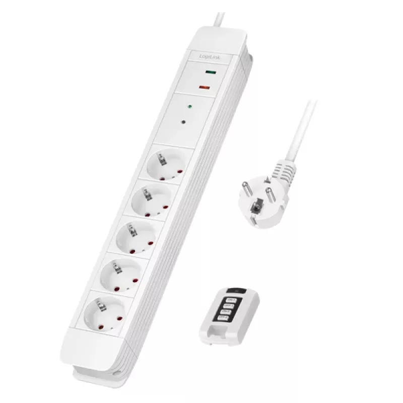 Regleta de enchufes LogiLink LPS402 1,5 m 5 tomas AC para interior blanco