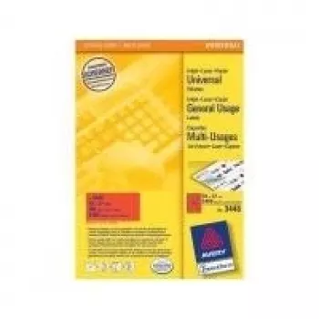 Avery - Etiquetas para lomo de archivador (File Folder Labels) - rojo - 70 x 37 mm - 2400 etiquetas (100 hojas x 24) (3448)