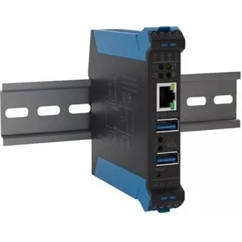 Servidor de dispositivos SEH INU-100 M07210 para montaje en carril DIN con 1 puerto Ethernet