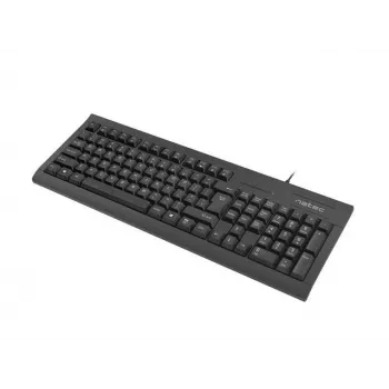 Teclado completo cableado NATEC MORAY Home/Office USB QWERTY US International Negro, 104 teclas, teclado numérico